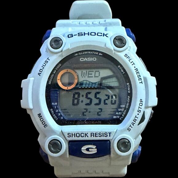 Casio G-Shock G-7900A White Blue Digital Watch Moon Tide Graph Shock Resist main image 5
